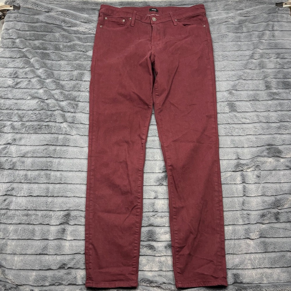 Express Hyper Stretch Slim Fit Pants Mens 34x32 Burgundy Maroon Chino 022840490